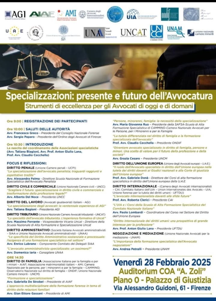 Presente oggi, come Presidente di "Cammino Firenze"- associazione specialistica in materia di persone, famiglie e…